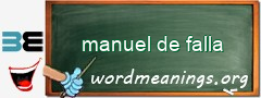 WordMeaning blackboard for manuel de falla